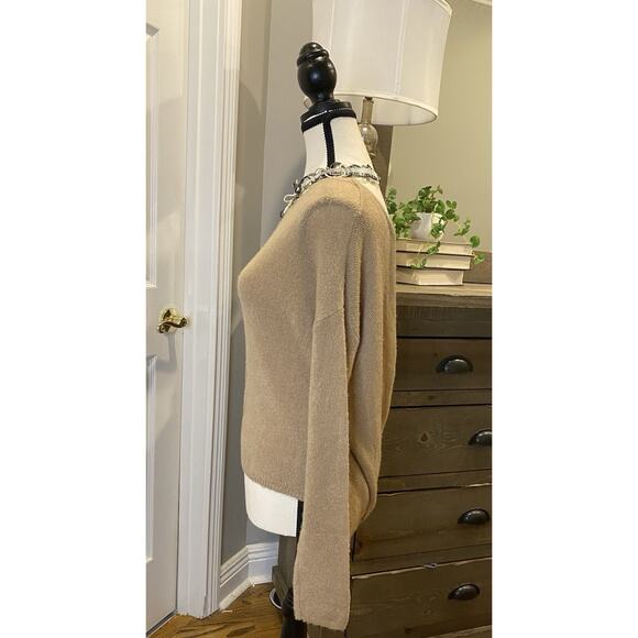 Wet Seal Long Sleeve Backless Asymetrical Sweater S Beige Camel Tan - Picture 6 of 9